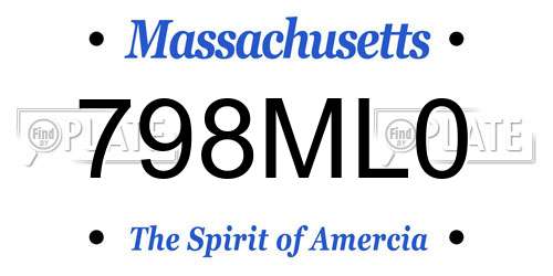 798ML0 Massachusetts License Plate