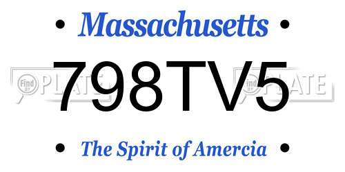 798TV5 Massachusetts License Plate