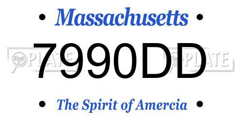 7990DD Massachusetts License Plate