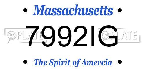 7992IG Massachusetts License Plate