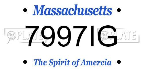 7997IG Massachusetts License Plate