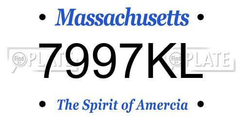 7997KL Massachusetts License Plate