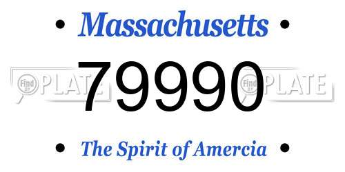79990 Massachusetts License Plate