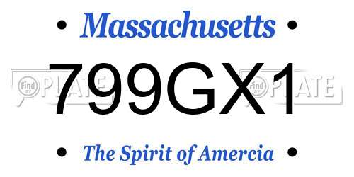 799GX1 Massachusetts License Plate