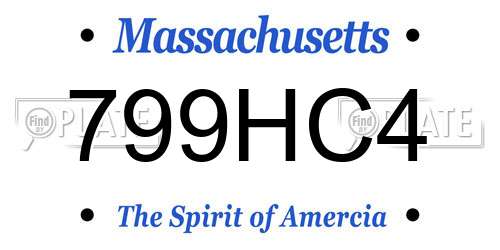 799HC4 Massachusetts License Plate