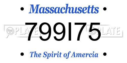 799I75 Massachusetts License Plate
