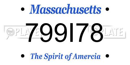 799I78 Massachusetts License Plate