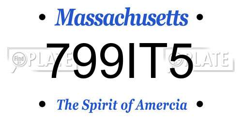 799IT5 Massachusetts License Plate