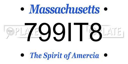 799IT8 Massachusetts License Plate