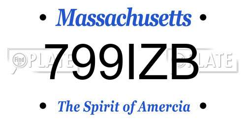 799IZB Massachusetts License Plate