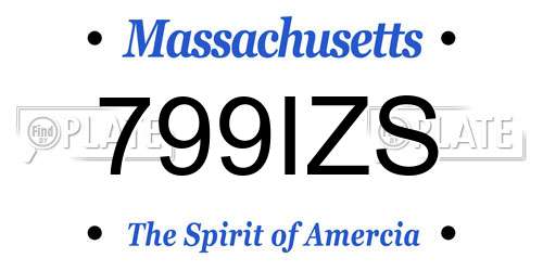 799IZS Massachusetts License Plate