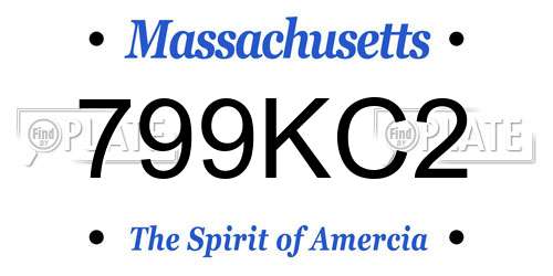 799KC2 Massachusetts License Plate