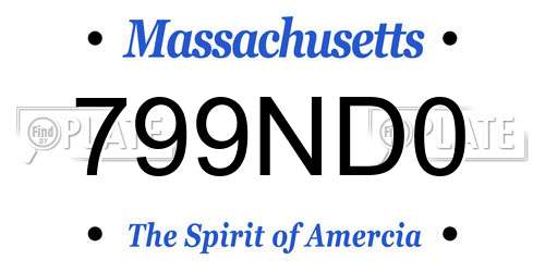 799ND0 Massachusetts License Plate