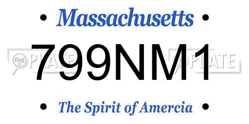 799NM1 Massachusetts License Plate