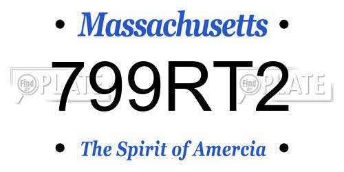 799RT2 Massachusetts License Plate