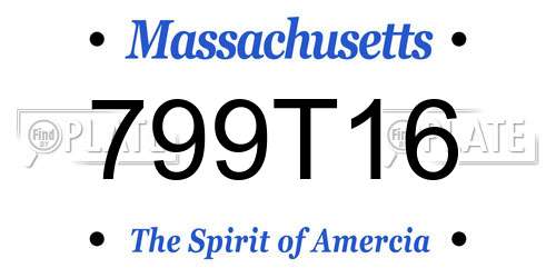 799T16 Massachusetts License Plate