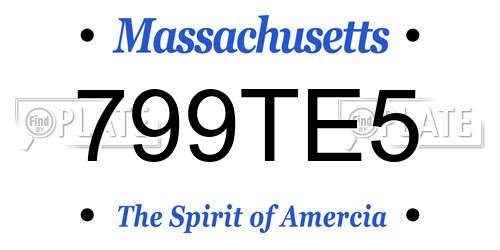 799TE5 Massachusetts License Plate