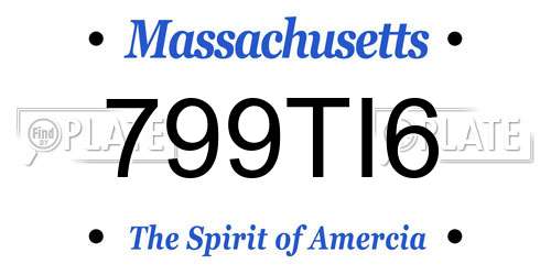 799TI6 Massachusetts License Plate