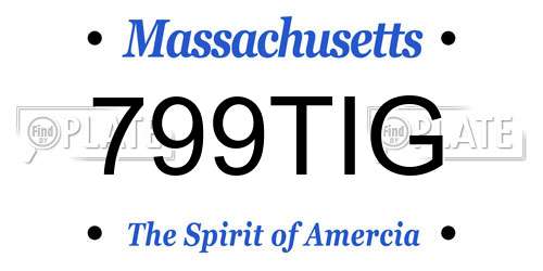799TIG Massachusetts License Plate