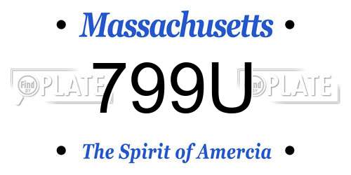 799U Massachusetts License Plate