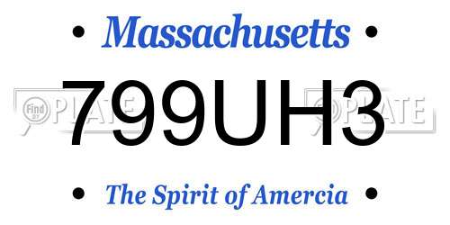 799UH3 Massachusetts License Plate