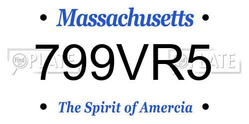 799VR5 Massachusetts License Plate