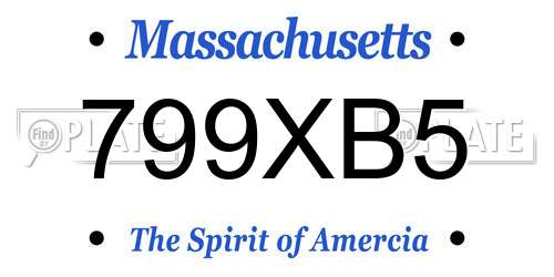 799XB5 Massachusetts License Plate