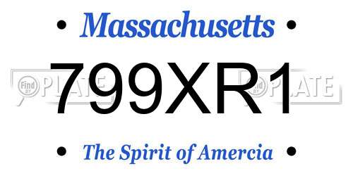799XR1 Massachusetts License Plate