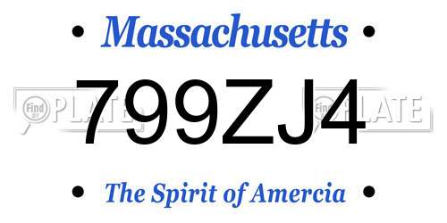 799ZJ4 Massachusetts License Plate
