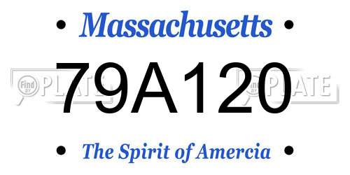 79A120 Massachusetts License Plate