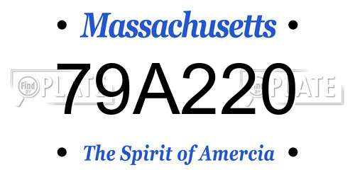 79A220 Massachusetts License Plate