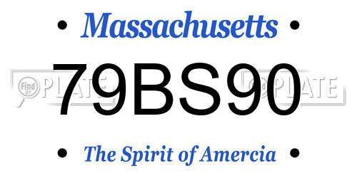 79BS90 Massachusetts License Plate
