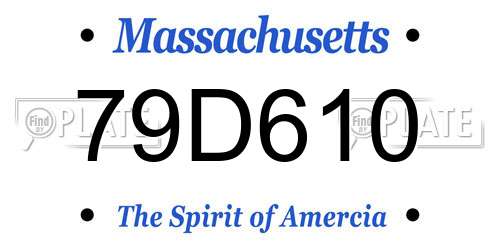 79D610 Massachusetts License Plate