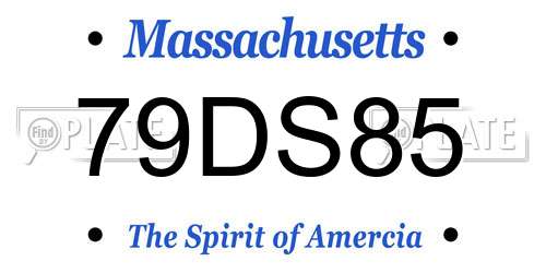 79DS85 Massachusetts License Plate