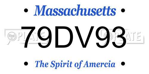 79DV93 Massachusetts License Plate