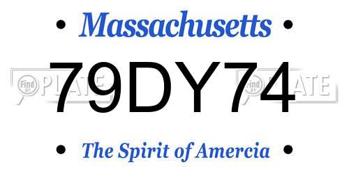 79DY74 Massachusetts License Plate