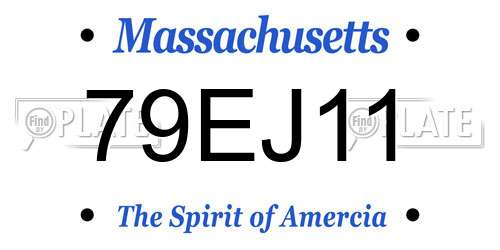 79EJ11 Massachusetts License Plate