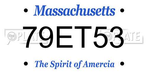 79ET53 Massachusetts License Plate