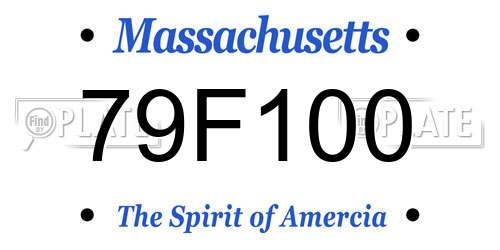 79F100 Massachusetts License Plate