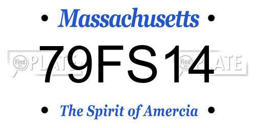 79FS14 Massachusetts License Plate