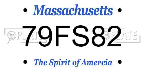 79FS82 Massachusetts License Plate