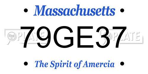 79GE37 Massachusetts License Plate