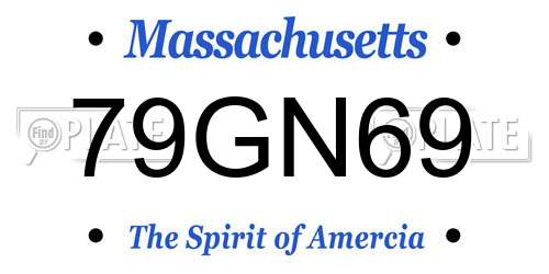 79GN69 Massachusetts License Plate