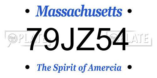 79JZ54 Massachusetts License Plate