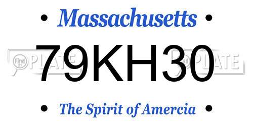 79KH30 Massachusetts License Plate