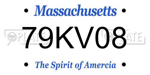 79KV08 Massachusetts License Plate