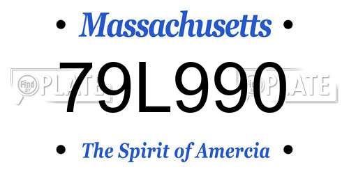 79L990 Massachusetts License Plate