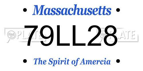 79LL28 Massachusetts License Plate
