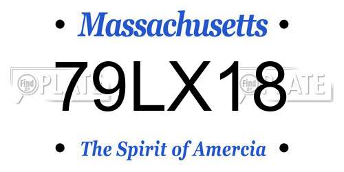 79LX18 Massachusetts License Plate
