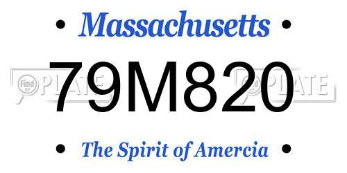 79M820 Massachusetts License Plate